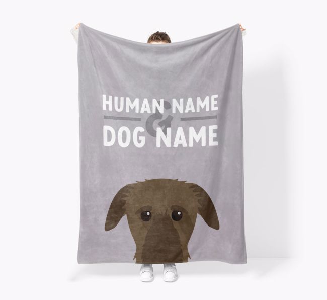 Human & Dog Name: Personalized {breedFullName} Premium Sherpa Fleece Blanket